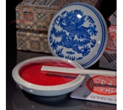 Paste seal, carmine red, old seals