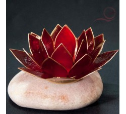 lotus candle holder red