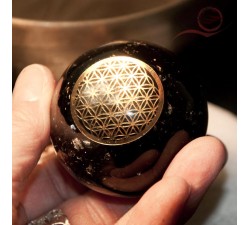 Orphite Tourmaline Sphere and Flower of Life