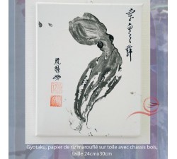 gyotaku de poulpe, art japonais, lyon