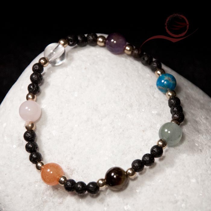 bracelet  pearl 7 chakras and lave