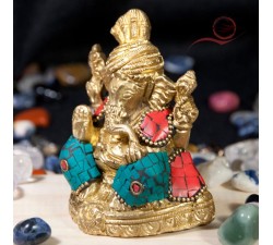 Ganesh, or et turquoise