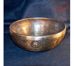 Tibetan bowl engraved Tibetan auspicious signs