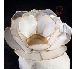 White rose petals candle holder