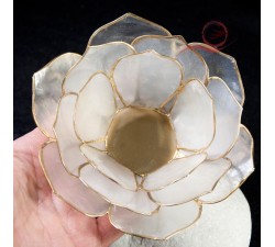 White rose petals candle holder