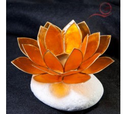 lotus candle holder orange