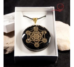 Pendantif orgone metatron et tourmaline