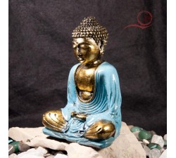 indonesian buddha in gold and blue