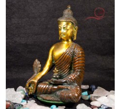 bouddha de la médecine en métal noir et or à lyon