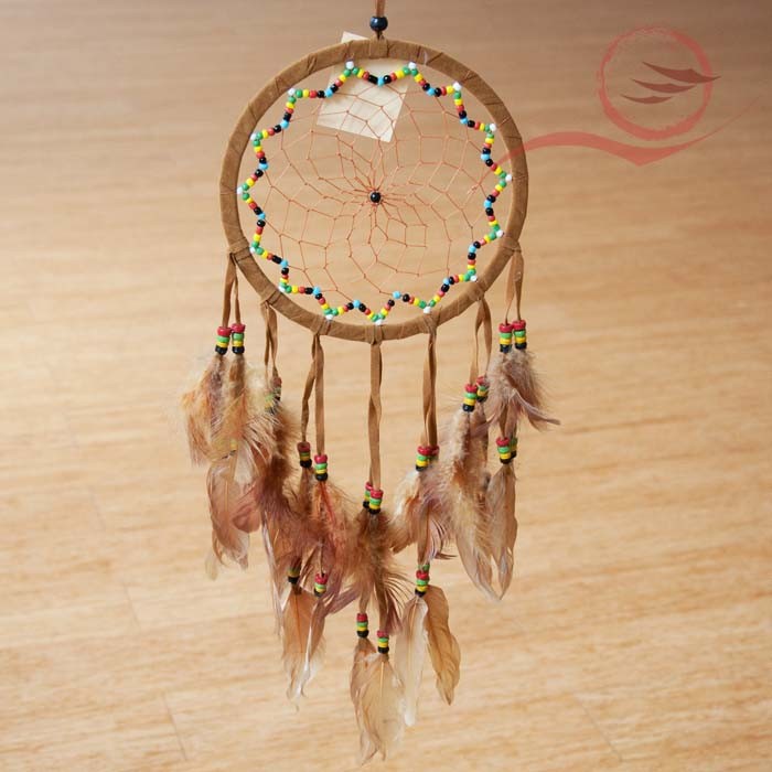 Dream catcher feathers and beads
