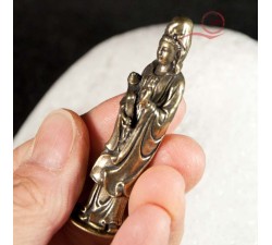 mini statue en laiton guan yin