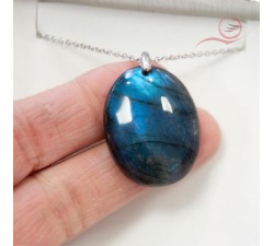 Pendentif labradorite ovale