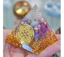 Orgone améthsyte et fleur de vie