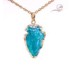 Gold pendant in Aqua Aura